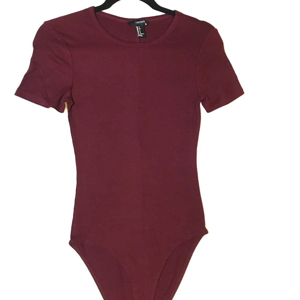 New Burgundy Striped Body Suit Tall Fit